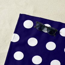 Vetgedrukte witte Polka Dots op Navy Blue