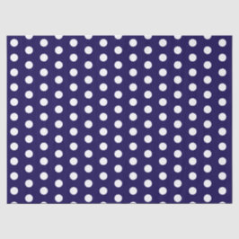 Vetgedrukte witte Polka Dots op Navy Blue Tissuepapier