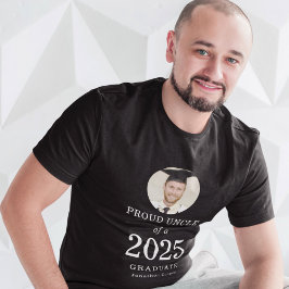 Vetgedrukte Witte Tekst Foto Trotse Oom van 2025 A T-shirt