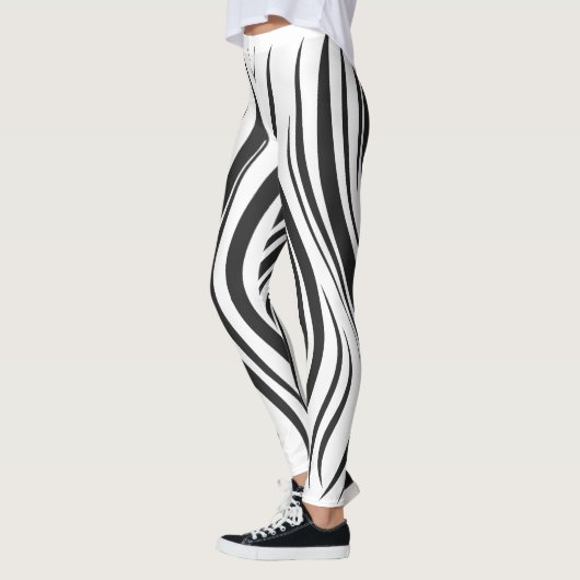 Vetgedrukte Zebra-streeppatroon-Leggings Leggings (Links)