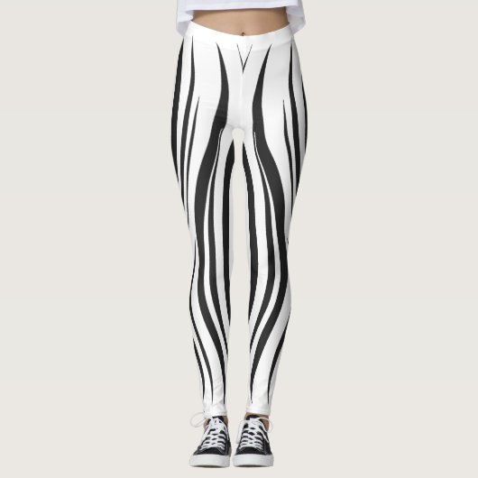 Vetgedrukte Zebra-streeppatroon-Leggings Leggings (Voorkant)