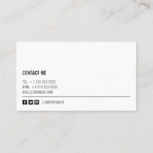 Vetgedrukte zwart-wit fotograaf visitekaartje (Achterkant)