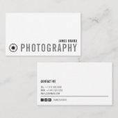 Vetgedrukte zwart-wit fotograaf visitekaartje (Voorkant / Achterkant)