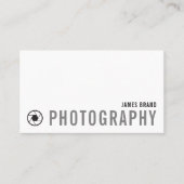 Vetgedrukte zwart-wit fotograaf visitekaartje (Voorkant)