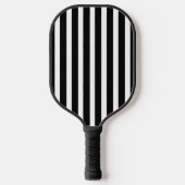 Vetgedrukte zwart-wit gestreepte pickleball paddle (Voorkant)