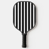 Vetgedrukte zwart-wit gestreepte pickleball paddle (Achterkant)