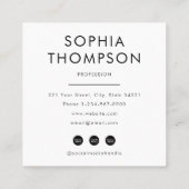 Vetgedrukte zwart-wit professionele foto vierkante visitekaartje (Achterkant)