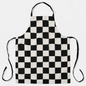 Vetgedrukte zwarte crème geruit patroon schort (Voorkant)