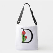Vetgedrukte zwarte letter "D" Crossbody Tas