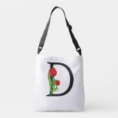 Vetgedrukte zwarte letter "D" Crossbody Tas (Achterkant)