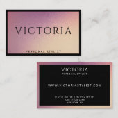 Vetgedrukte zwarte typografie op chique ombre acht visitekaartje (Voorkant / Achterkant)