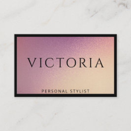 Vetgedrukte zwarte typografie op chique ombre acht visitekaartje