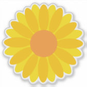 Vetgele en Oranje bloem Sticker (Voorkant)