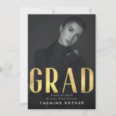 Vetgele goudolie hedendaags AFSTUDEERDER Foto Aankondiging (Voorkant)