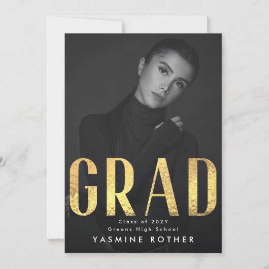 Vetgele goudolie hedendaags AFSTUDEERDER Foto Aankondiging (Voorkant)