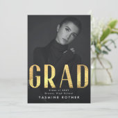 Vetgele goudolie hedendaags AFSTUDEERDER Foto Aankondiging (Staand voorkant)