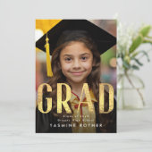 Vetgele goudolie Moderne AFSTUDEERDER Foto Aankondiging (Staand voorkant)