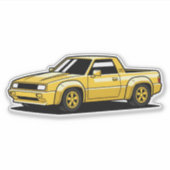Vetgele Pickup Toon Sticker (Voorkant)