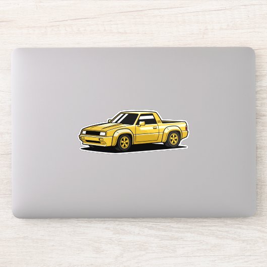 Vetgele Pickup Toon Sticker (Computer)