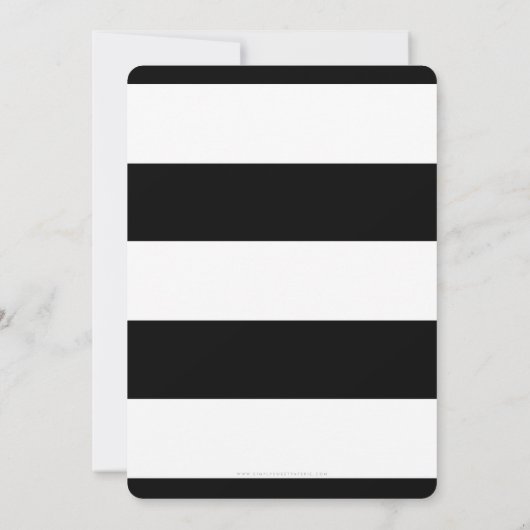 VETGETAL STAPEL zwarte witte streep bewaar de datu Save The Date (Achterkant)