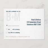 Vetgetextureerde Blauwgroen Damask RSVP Uitnodiging Briefkaart (Achterkant)