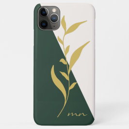Vetgouden botanische groene geometrische abstracte Case-Mate iPhone case