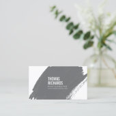 Vetgrijze Grunge-penseelstreek Visitekaartje (Staand voorkant)