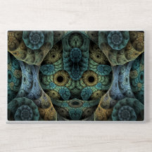 Vetgroene en blauwe Abstracte schedel