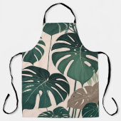 Vetgroene Monstera laat tropisch Oerwoud achter Schort (Voorkant)