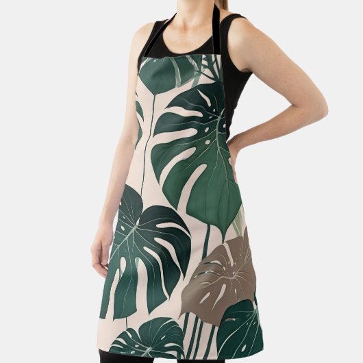 Vetgroene Monstera laat tropisch Oerwoud achter Schort (Insitu)