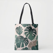 Vetgroene Monstera laat tropisch Oerwoud achter Tote Bag (Voorkant)