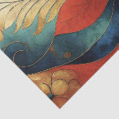 Vetgroene Rood Bloemendecoupeerwerk Tissuepapier (Detail)