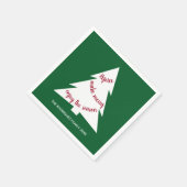 Vetgroene witte kerstboom naam feestdag servet (Hoek)