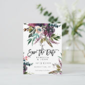 vether boho floral bruiloft , behalve de date card aankondigingskaart (Staand voorkant)