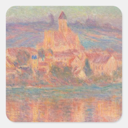 Vétheuil (1901) Claude Monet Impressionisme art. Vierkante Sticker (Voorkant)