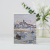 Vetheuil en Hiver Boat op de rivier Briefkaart (Staand voorkant)