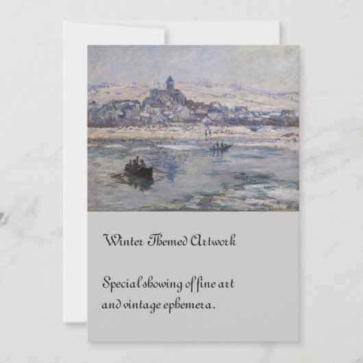 Vetheuil en Hiver Boat op de rivier Kaart (Voorkant)