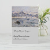 Vetheuil en Hiver Boat op de rivier Kaart (Staand voorkant)