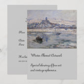 Vetheuil en Hiver Boat op de rivier Kaart (Voorkant / Achterkant)