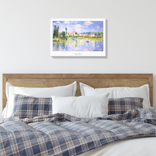 Vetheuil in Summer Claude Monet Canvas Afdruk (Insitu (Slaapkamer))