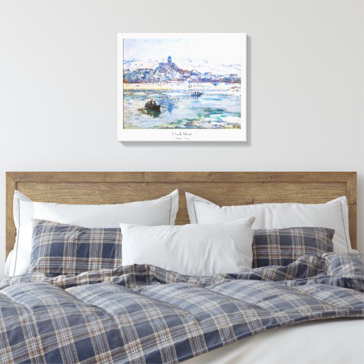 Vetheuil in Winter Claude Monet Canvas Afdruk (Insitu (Slaapkamer))