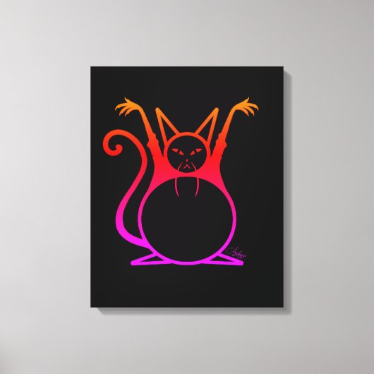 Vethoofdkat Canvas Afdruk (Voorkant)