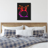 Vethoofdkat Canvas Afdruk (Insitu (Slaapkamer))