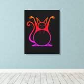 Vethoofdkat Canvas Afdruk (Insitu (Houten vloer))