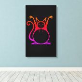 Vethoofdkat Canvas Afdruk (Insitu (Houten vloer))