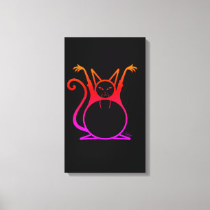 Vethoofdkat Canvas Afdruk