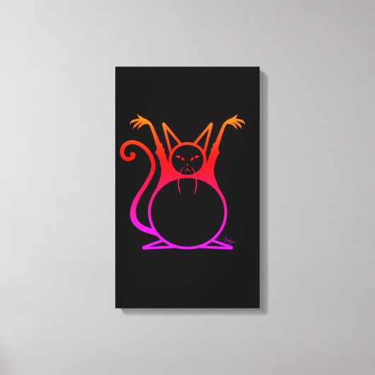 Vethoofdkat Canvas Afdruk (Voorkant)