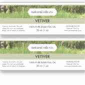 Vetiver Essential Oils Geur Flesetiket Sticker (Voorkant)