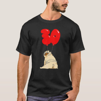 Vetjarige Pug 30e verjaardagsfeest T-shirt