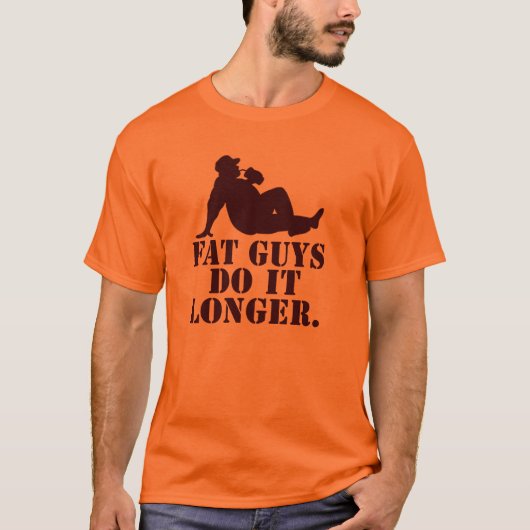 Vetjongens doen het langer. t-shirt (Voorkant)